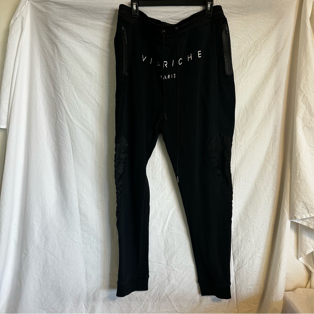 Paris Men's Black Jogger Sweatpants - Picture 2 of 11
